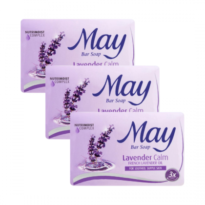 MAY Bar Soap Lavender Calm 3 X 85G - Sabun Mandi
