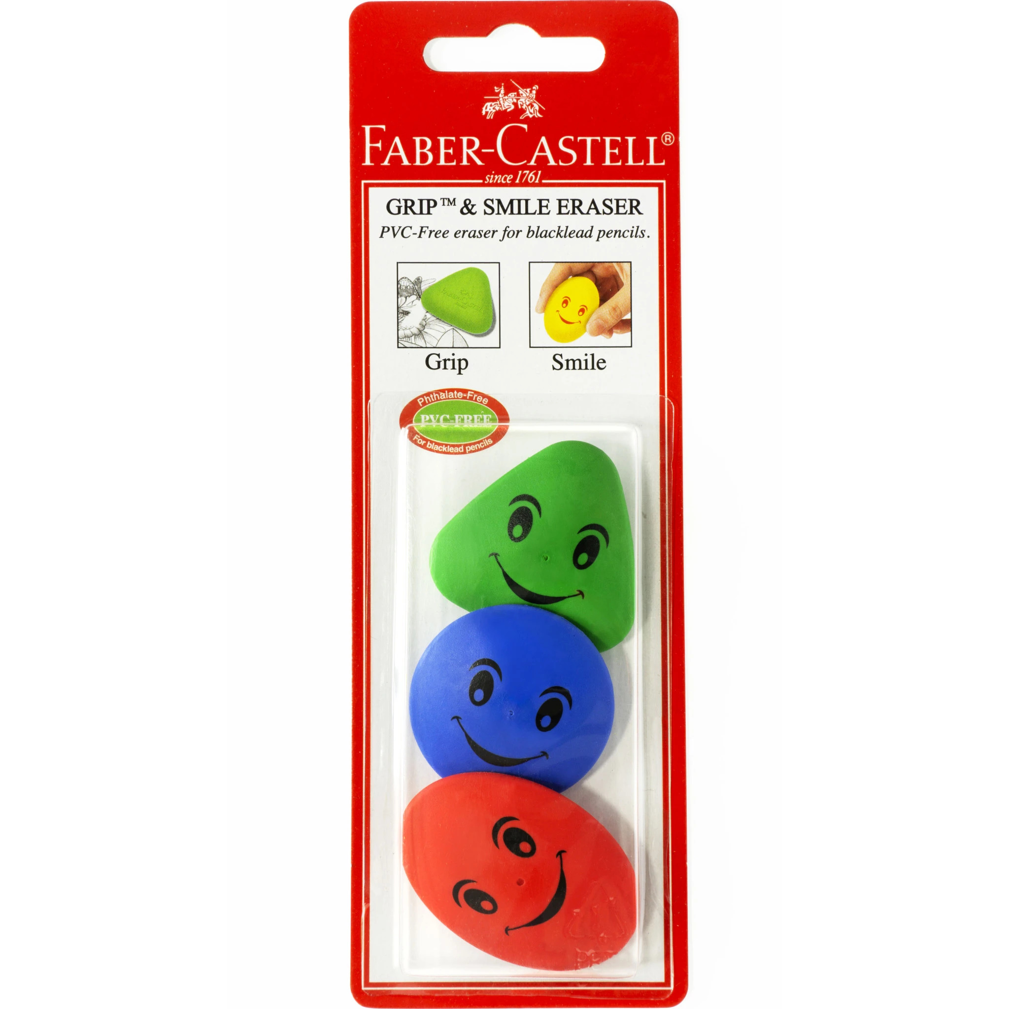 Faber Castell. Grip Erasers - Set Of 3