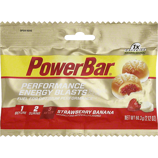 PowerBar Performance Energy Blasts Strawberry Banana Gel Filled Chews 2.12 Oz. Pouch