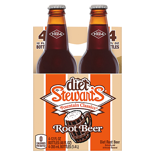 Diet Stewart's Root Beer Soda, 12 Fl Oz Glass Bottles