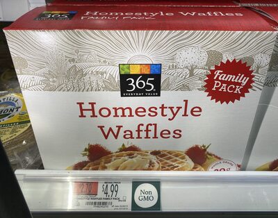 365 Everyday Value By Whole Foods Market, Waffles Homestyle Famly Pack, 29.6 Ounce