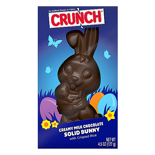 Crunch Creamy Milk Chocolate Solid Bunny Easter Candy 4.5 Oz. Box
