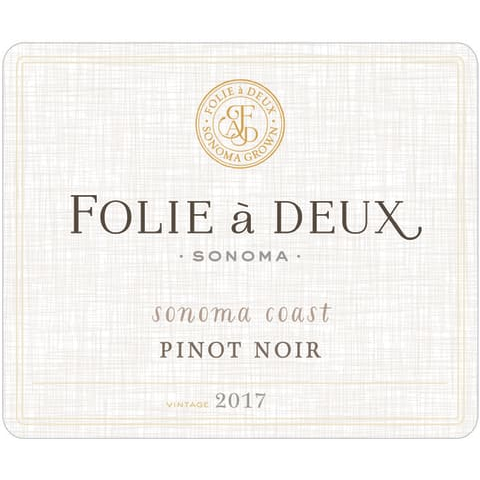 Folie a Deux À Pinot Noir Sonoma Coast Red Wine, 750mL Wine Bottle